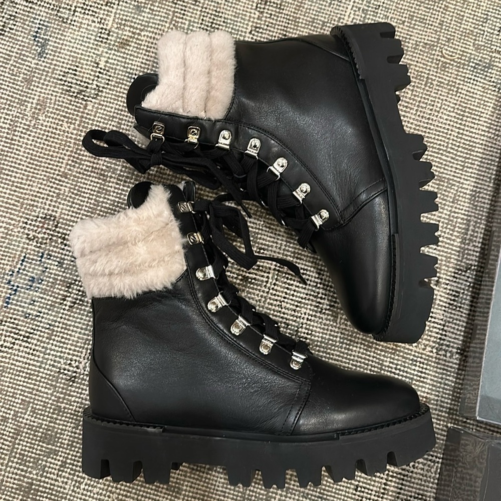 Aquatalia Fur trimmed boots size 8